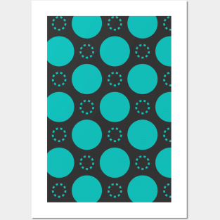 Blue Circles Seamless Pattern 041#001 Posters and Art